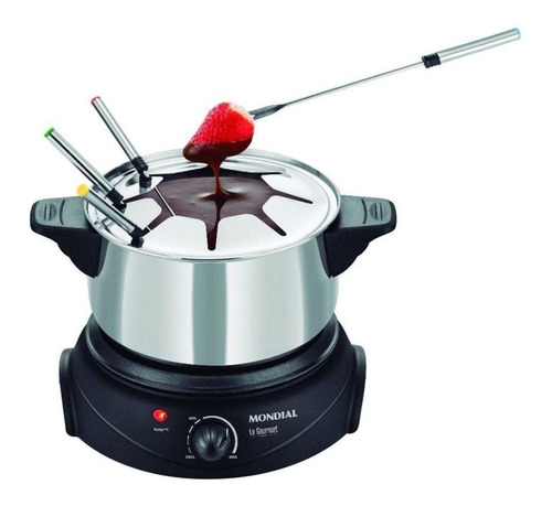 Fondue Eletrico Com 8 Garfos Mondial Aço Inox 1200w