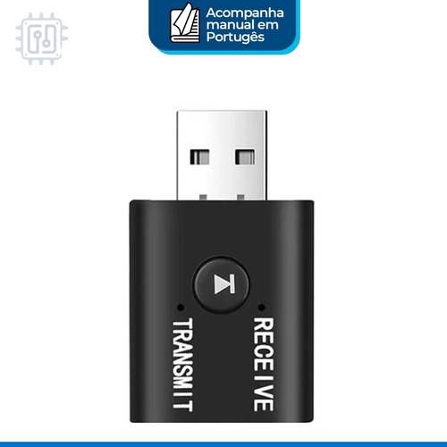 Imagem 1 de 9 de Receptor E Transmissor De Áudio Bluetooth Usb Bt 5.0 Para Tv
