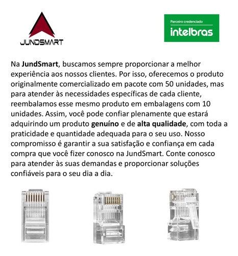Conector Rj45 Cat6 Conex 1000 Original Intelbras (10un)