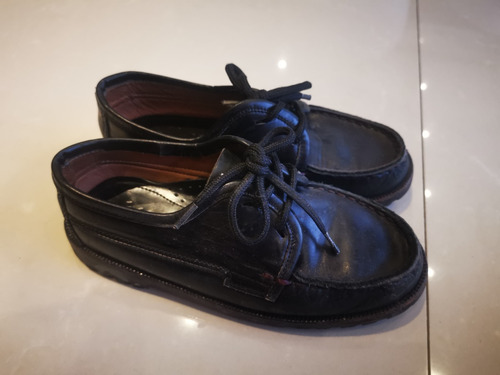 Zapato De Cuero Vacuno Negro De Colegio Nene Niño Varon