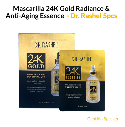 Mascarilla Antienvejecimiento Y Resplandor 24k Gold 5 Piezas