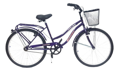 Bicicleta paseo femenina Kelinbike Full R26 frenos v-brakes color violeta con pie de apoyo  