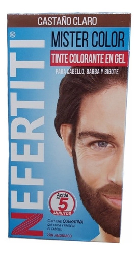  Nefertiti Kit For Men Tinte Colorante En Gel Cabello Y Barba Tono Castaño claro