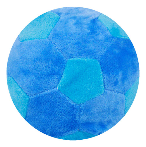 Balón Baloncito De Fútbol Premium De Peluche Pelucheria Color Azul