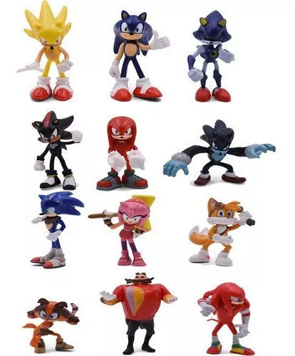 Conjunto De 12 Bonecos Do Sonic The Hedgehog.fv