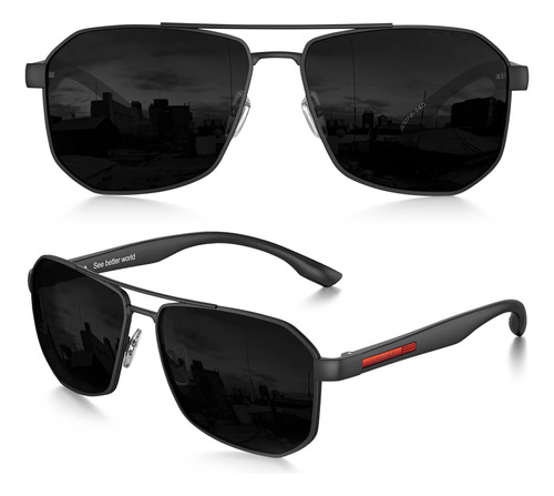 Luenx Gafas De Sol De Aviador Para Hombre, Lentes Cuadradas 