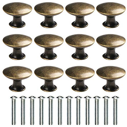 Juego De 12 Pomos Antiguos De Bronce Vintage Cajones, M...