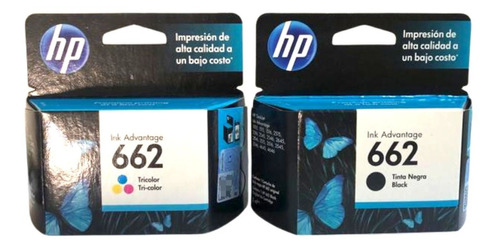 Pack Cartuchos Hp 662 Negro Cz103al Color Cz104al Facturado