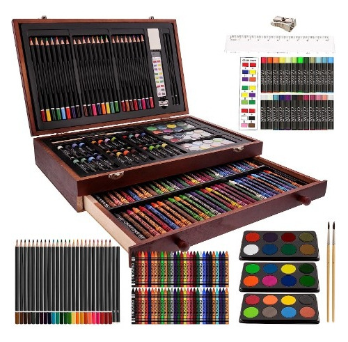 Caja De Colores Crayones Acuarelas Para Artista Principiante