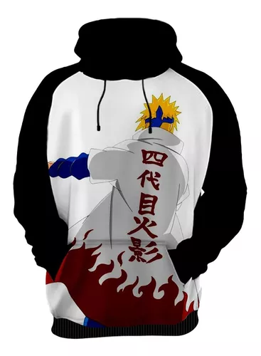 Blusa Moletom De Ziper Naruto Uzumaki Minato Anime Desenho