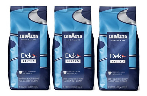 Paq 3 Café Lavazza Dek (descafeinado) Con Filtro 500 Gramos
