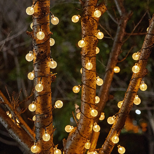Cadena De Luces Solares Con Forma De Bola De Burbujas.