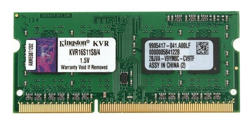 Memoria Kingston Ddr3 Notebook Sodimm 4gb 1600  Martinez