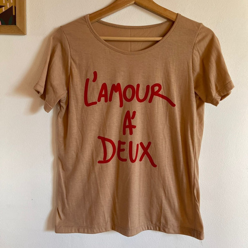 Remera Estampada L Amour Beige