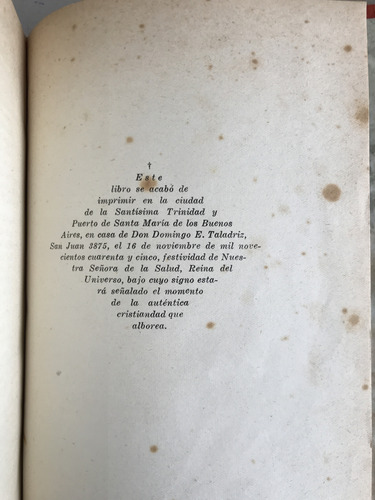 Meinvielle. De Lamennais A Maritain 1945 Encuadernado (Usado)