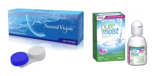 Lente Contato Incolor Mensal Natural Vision Miopia + Brinde