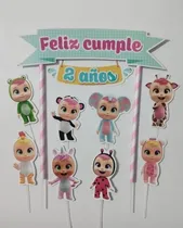 Comprar Adorno Torta Topper Cake Feliz Cumple Oferta En Stock Rosa Bebés Llorones
