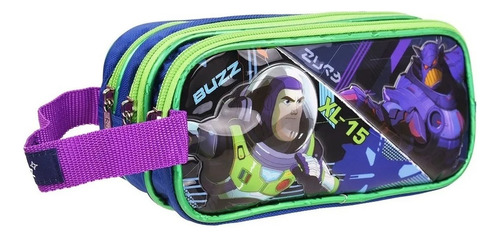 Lapicera Estuche Escolar Triple Cierre Buzz Lightyear