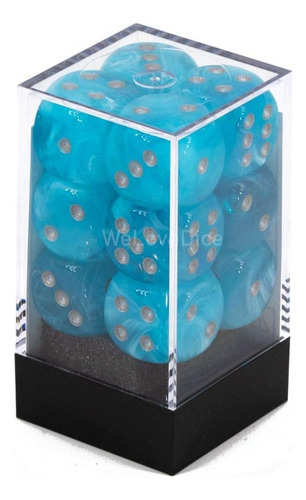 Dados Gemini D6 - Azul Luminoso Y Claro - Set De 12 Pzs