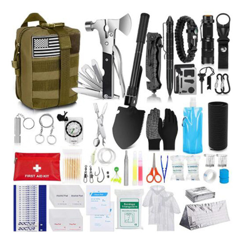 Kit Compacto Outdoor Pack Aid First Survival Outdoor, 142 Un