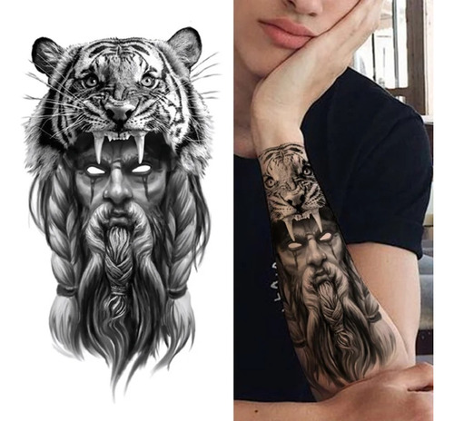 Tatuajes Temporales Adhesivos Animales Lobos Leon Dragon Etc