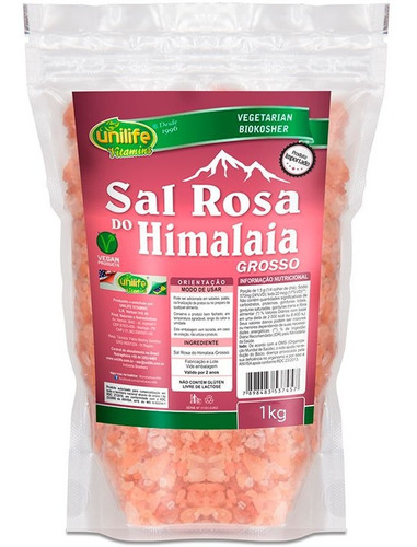 Sal Rosa Do Himalaia Grosso 100% Puro 1kg Unilife
