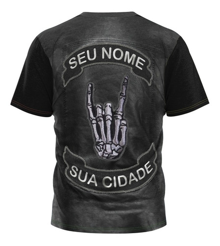 Camiseta Colete Couro Moto Clube Camisa Blusa Caveira Mod 03