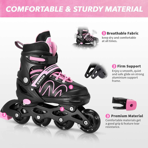 Patines En Línea Profesionales Adulto Ajustables Con Luces