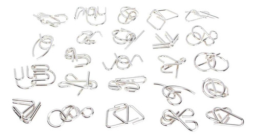 24 Piezas Anillo Chino Puzzle Artesanías De Metal Juguetes