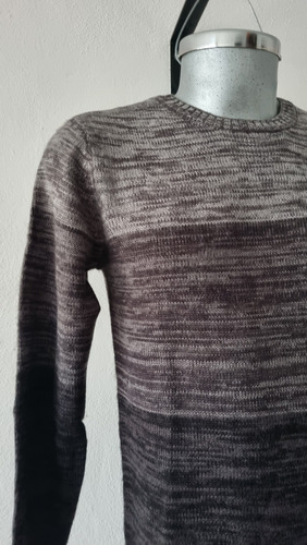 Sueter Bloques De Color Degrade Tejido Calido Hombre