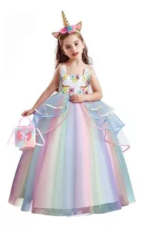 Unicornio Disfraz Vestido Princesa Fiesta Vestido Niña