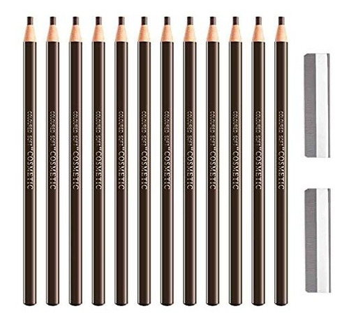 Delineadores Para Cejas - Sumeitang 12 Pcs Dark Brown Eyebro