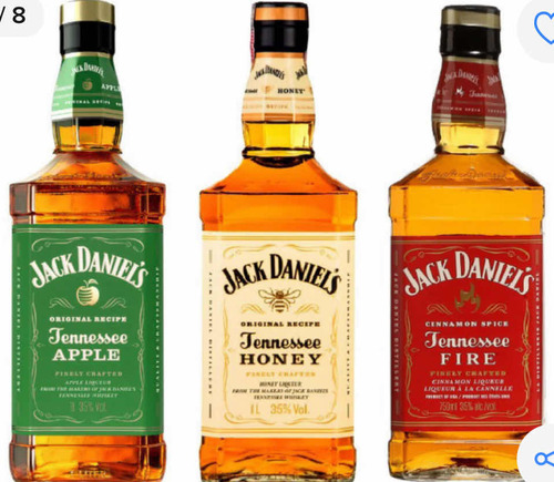 Combo Whisky Jack Daniels Maçã/ Canela / Mel 1l Com Caixa
