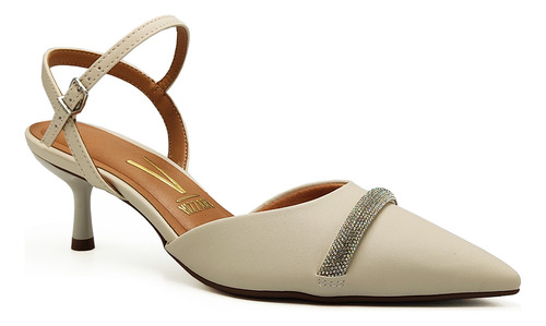 Scarpin Vizzano Salto Fino Aberto Mule Off White 1420.103