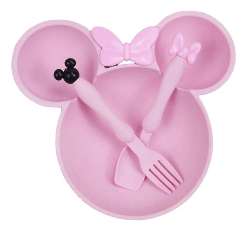 Plato Con Servicios / Cubiertos Infantil Disney Minnie Mouse