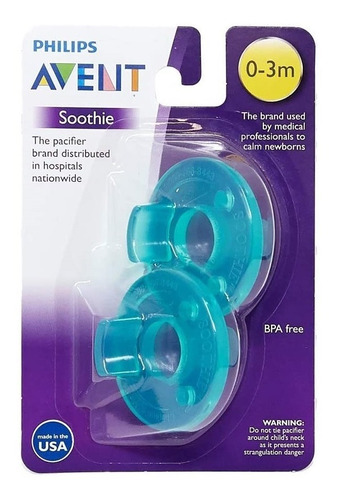 Chupón Soothie Philips Avent Bebé 2 Piezas 0-3m