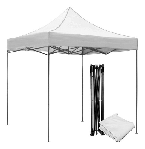 Toldo Plagable 3x3 Metalico Antioxidable Con Lona Color Blanco