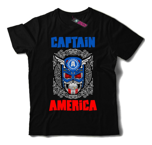 Remera Capitan America Calavera Skull T58 Dtg Premium