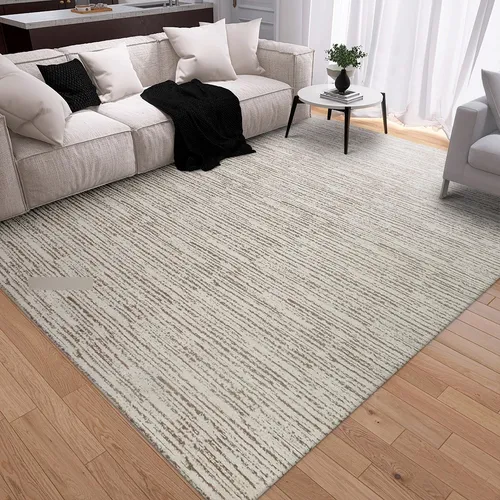 Tapete Sala Quarto Grande Antiderrapante 200x300 Jacquard Cor Cru...