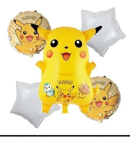 Imagen 1 de 1 de Set Globos Fiesta Pokémon Pikachu Picachu