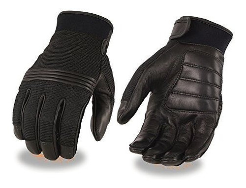 Guantes Moto Guante De Cuero Y Malla Para Hombre Con Nudillo