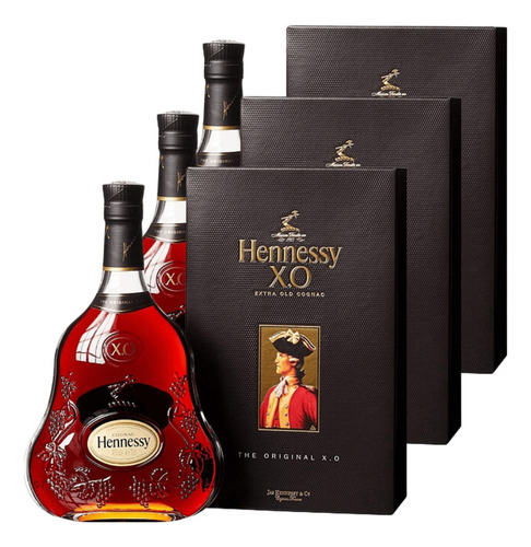 Cognac Hennessy X.o 700 Ml Pack 3