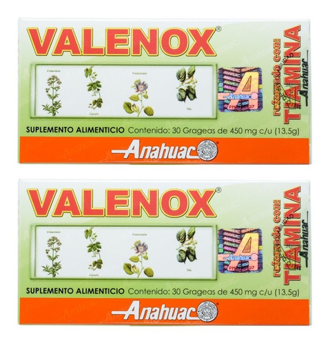 (duo Pack) Valenox Con Tiamina (30 Grag) Anahuac