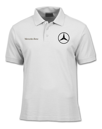 Camiseta Tipo Polo Mercedes-benz Logos Bordados