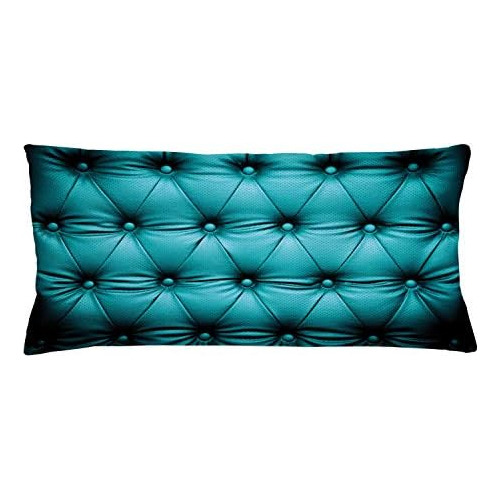 Funda De Almohada Turquesa Botones Cubrir Sofá Cama Ca...