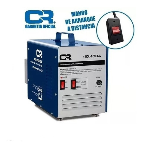 Imagen 2 de 9 de Cargador Arrancador De Bateria Cr 40-400a Arranque Remoto