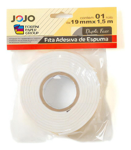 10x Fita Banana Dupla Face Espuma 19mm X 1,5m Profissional Cor Branco