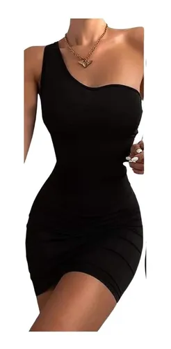 Vestido Con Un Solo Hombro Cruzado De Modal Viscosa MercadoLibre