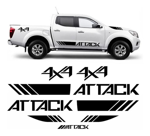  Adhesivo Calcos Laterale Nissan Frontier Attack 4x4 17/19