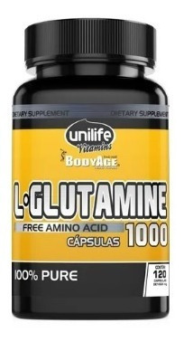 L Glutamina 100% Pura  120 Cápsulas 1000mg Amino Acido
